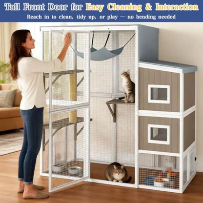 Large Cat Enclosure 4 Level Platforms