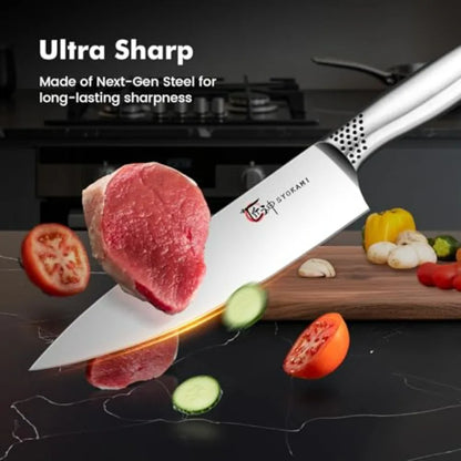 Japanese Knives Set Magnetic Block Stainless Steel