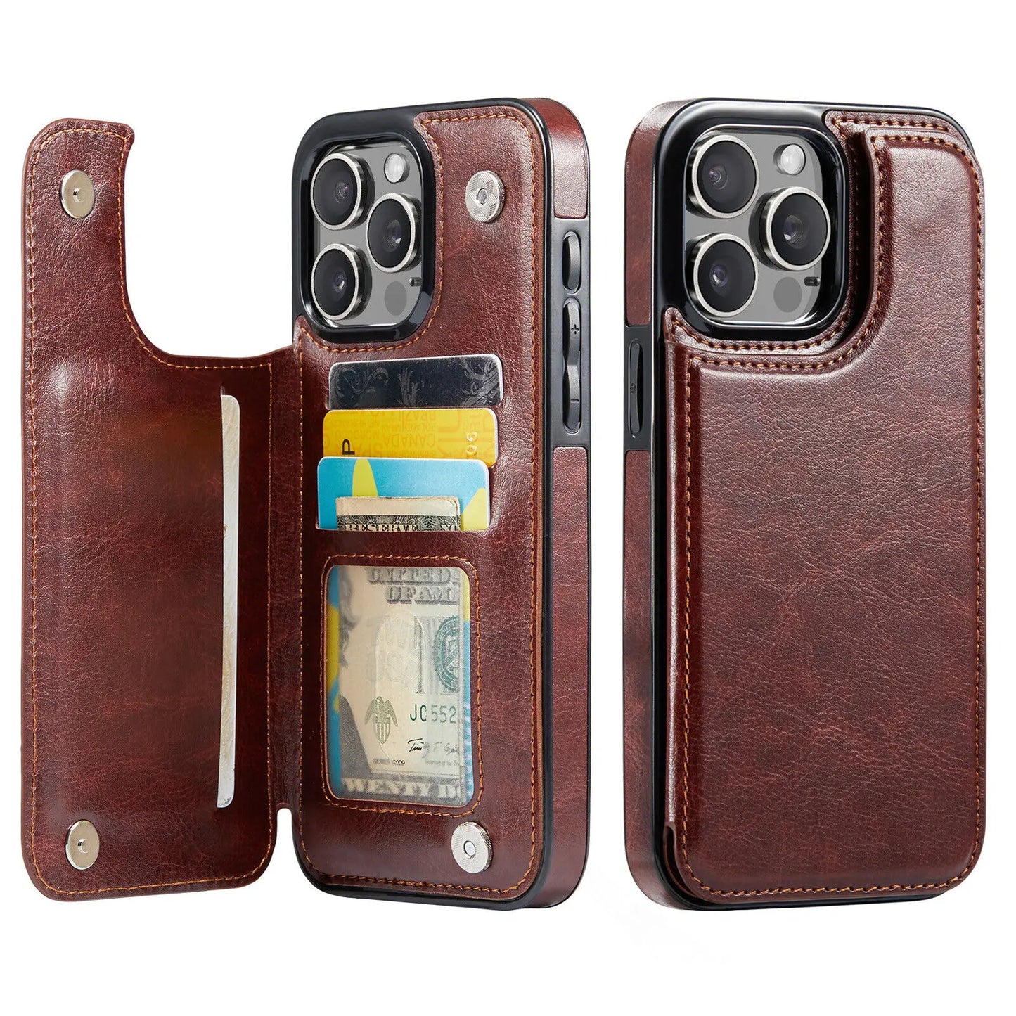 Leather Wallet Card Holder Case  iPhone  Pro Max