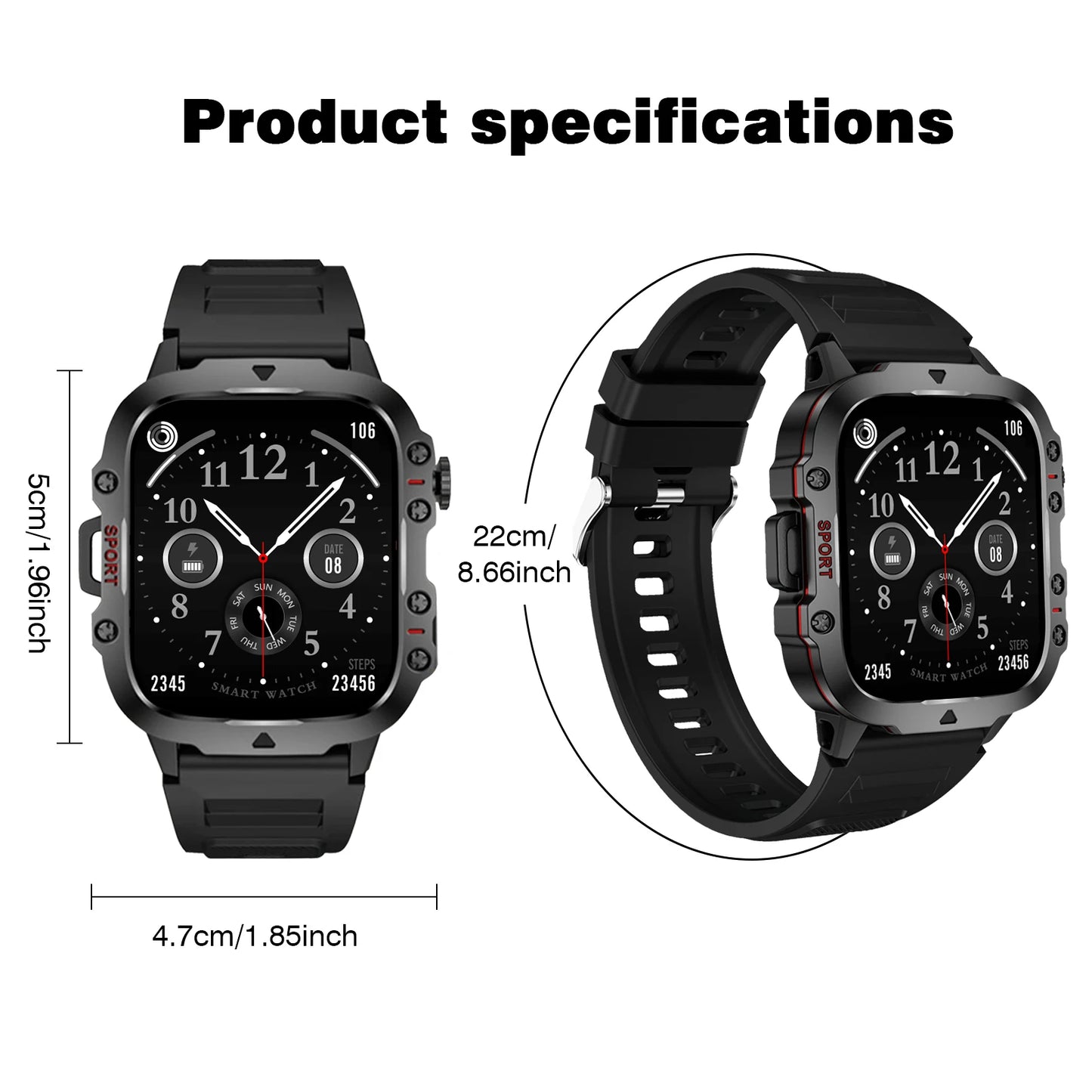 Smart Watch, Stainless Steel Strap