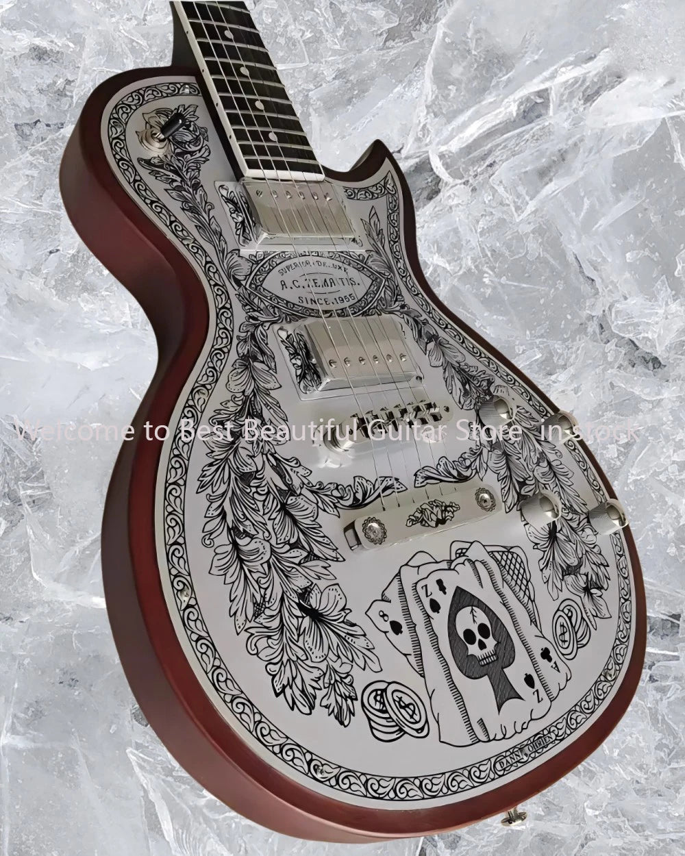 Metal front electric guitar, 22 Trauts, Deluxe, Zemaitis Casimere, professional guitar 6strings guitarra #1425369