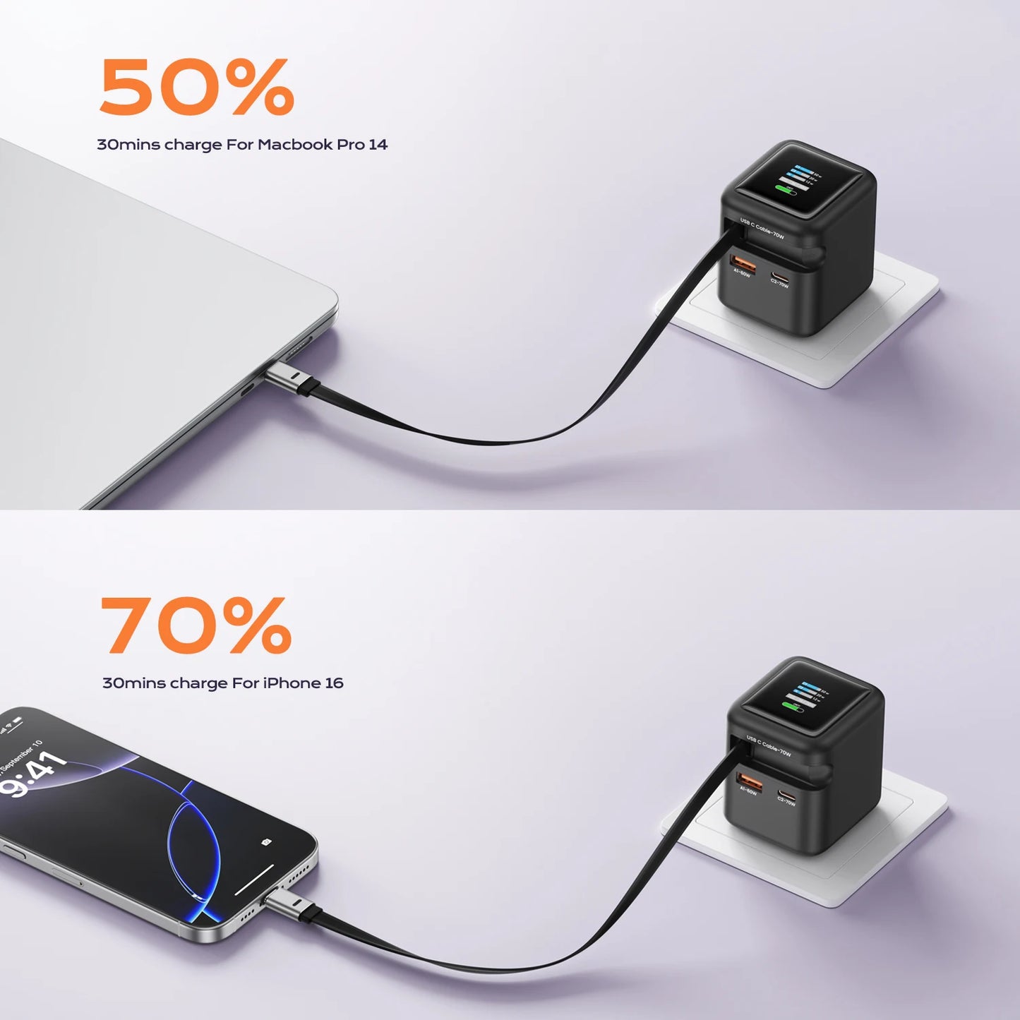 ASOMETECH 70W GaN Charger For Apple