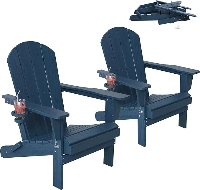 Outdoor Folding Adirondack Chair Set of 2