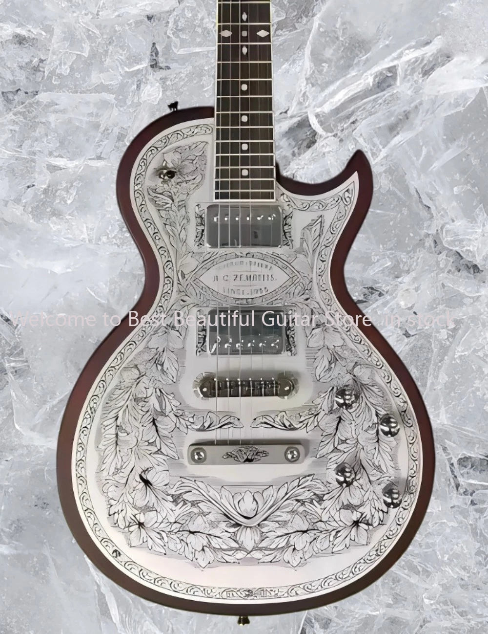 Metal front electric guitar, 22 Trauts, Deluxe, Zemaitis Casimere, professional guitar 6strings guitarra #1425369