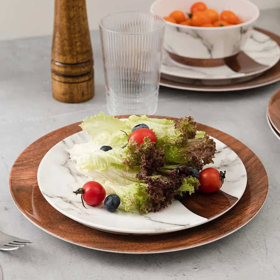Rustic Modern Melamine Dinnerware Sets 12Piece