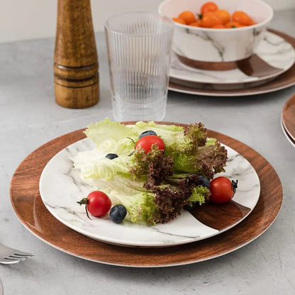 Rustic Modern Melamine Dinnerware Sets 12Piece