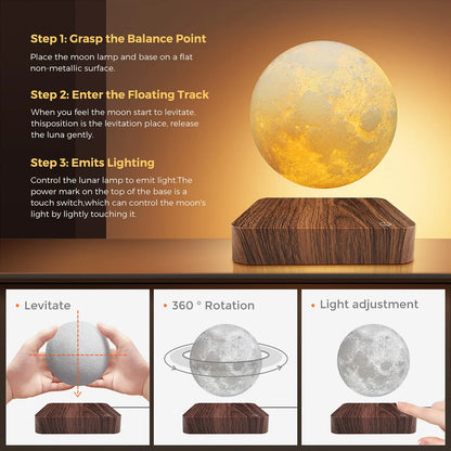 Magnetic Floating Rotating Moon Lamp