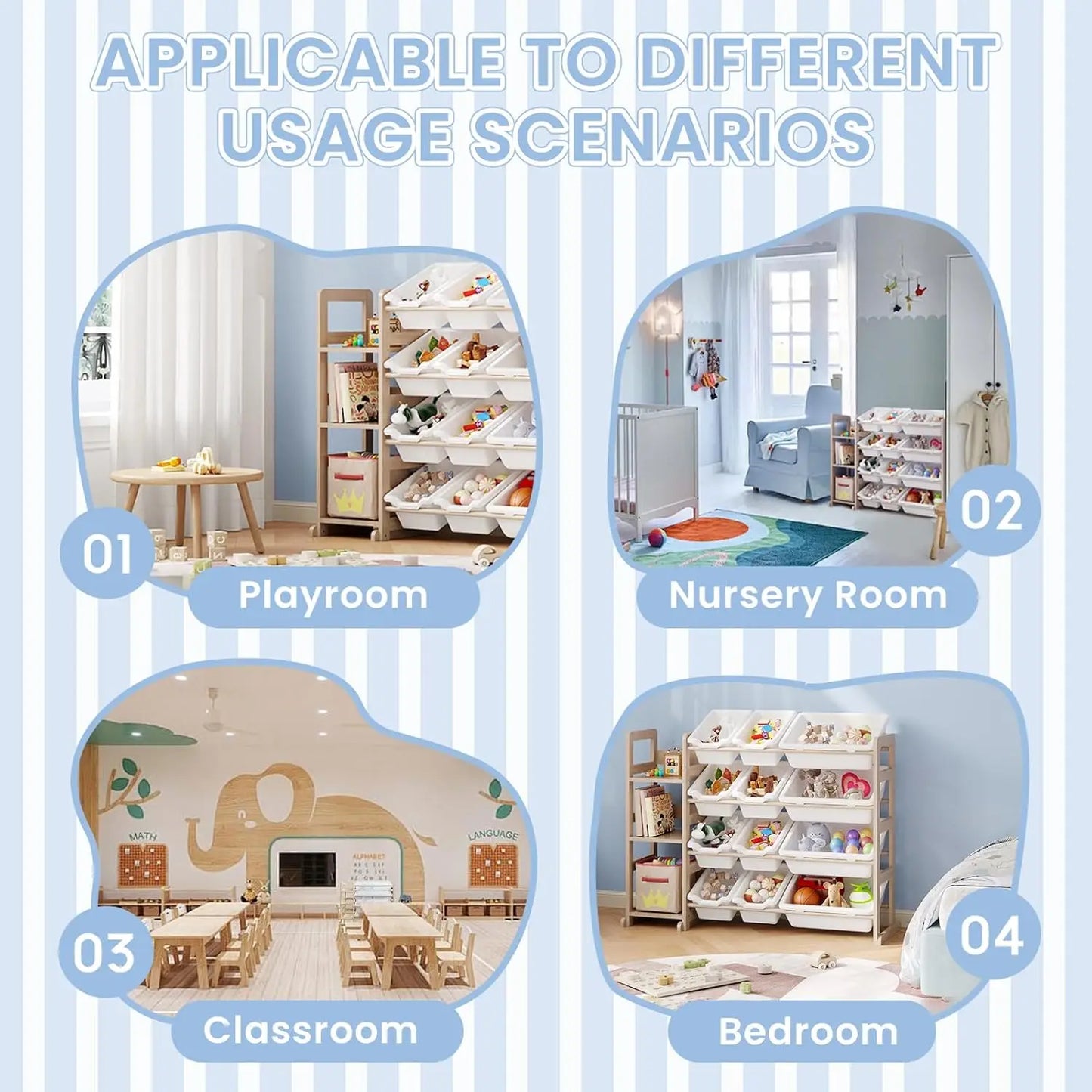 Kids Toy Storage Organizer with Bookshelf
