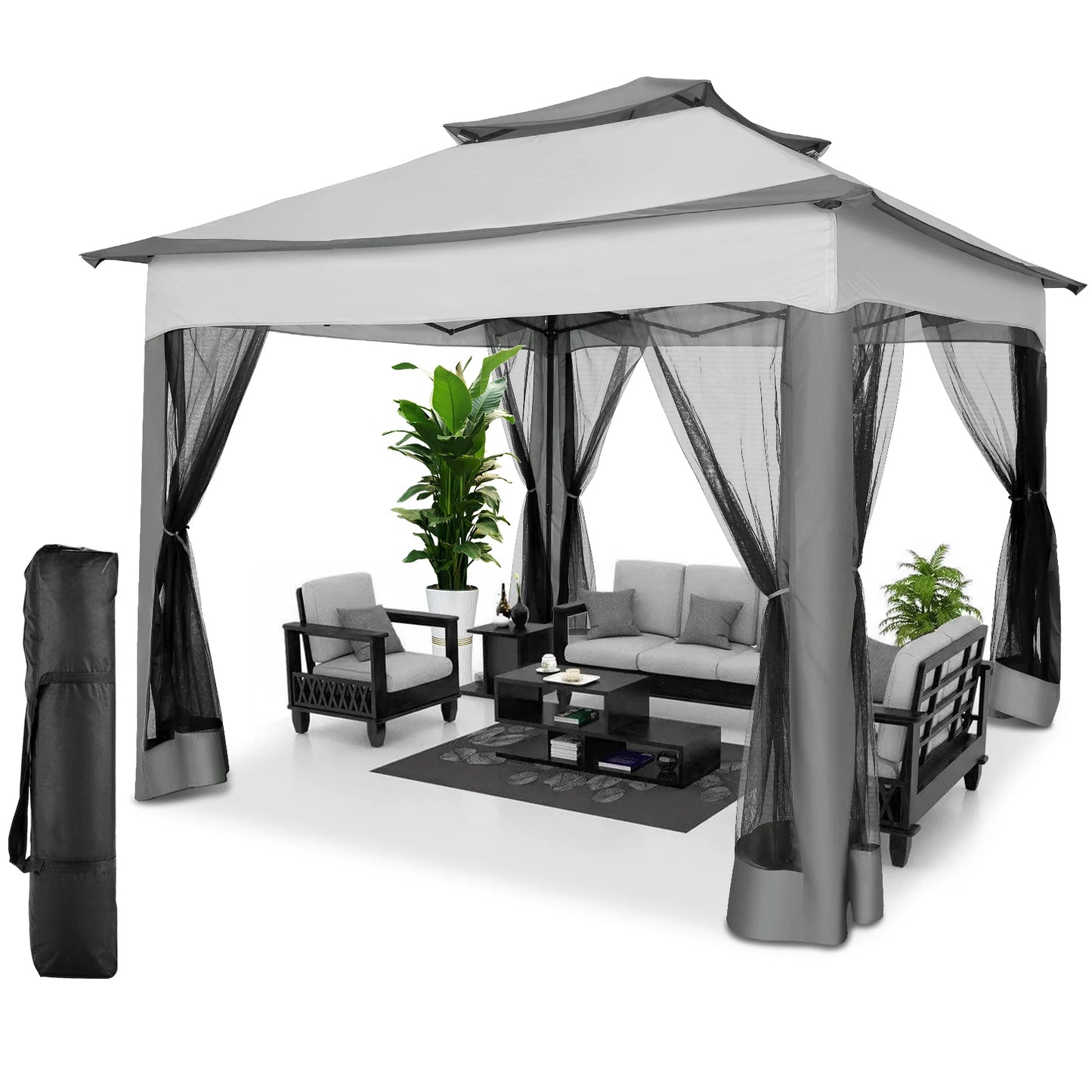 11x11 Pop Up Gazebo One-Push Canopy Tent
