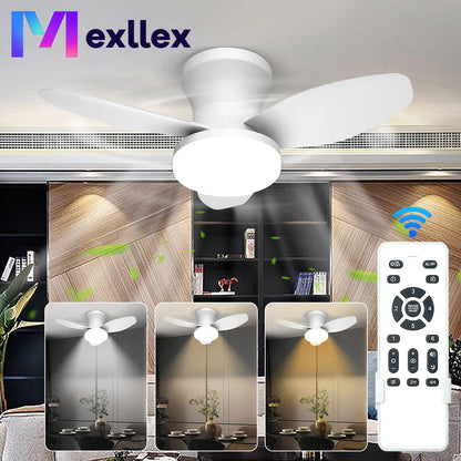 Three Leaf Ceiling Fan with Light & Remote Control