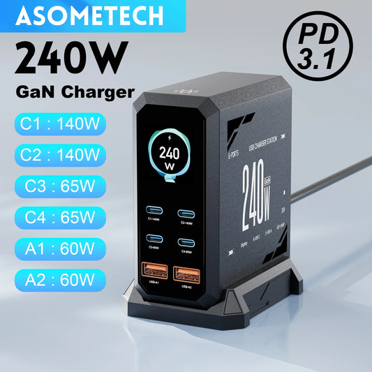 ASOMETECH 240W GaN Fast Charging Station