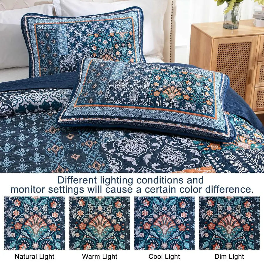 Navy Blue Quilt Set