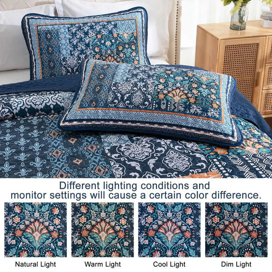 Navy Blue Quilt Set