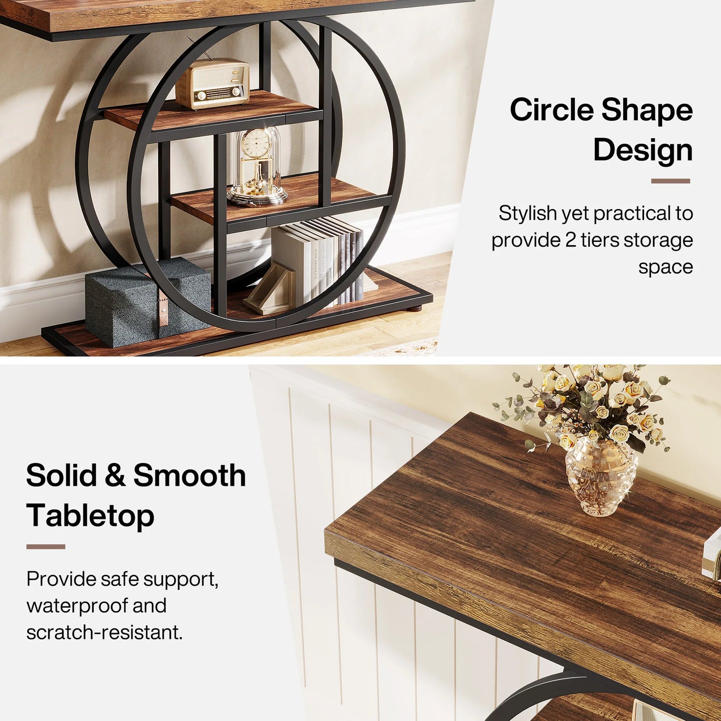 Console Table, 4-Tier Entryway Table