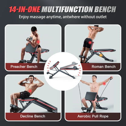 14-in-1 Foldable Dumbbell Bench