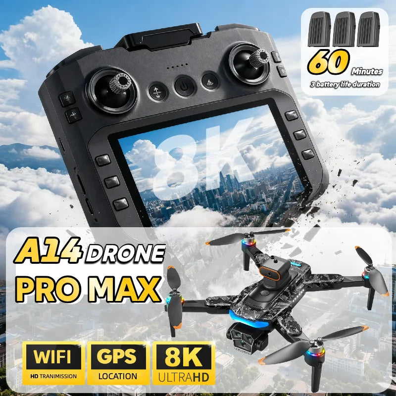 A14 Pro Max 8K Three Camera Obstacle Avoidance Quadcopter