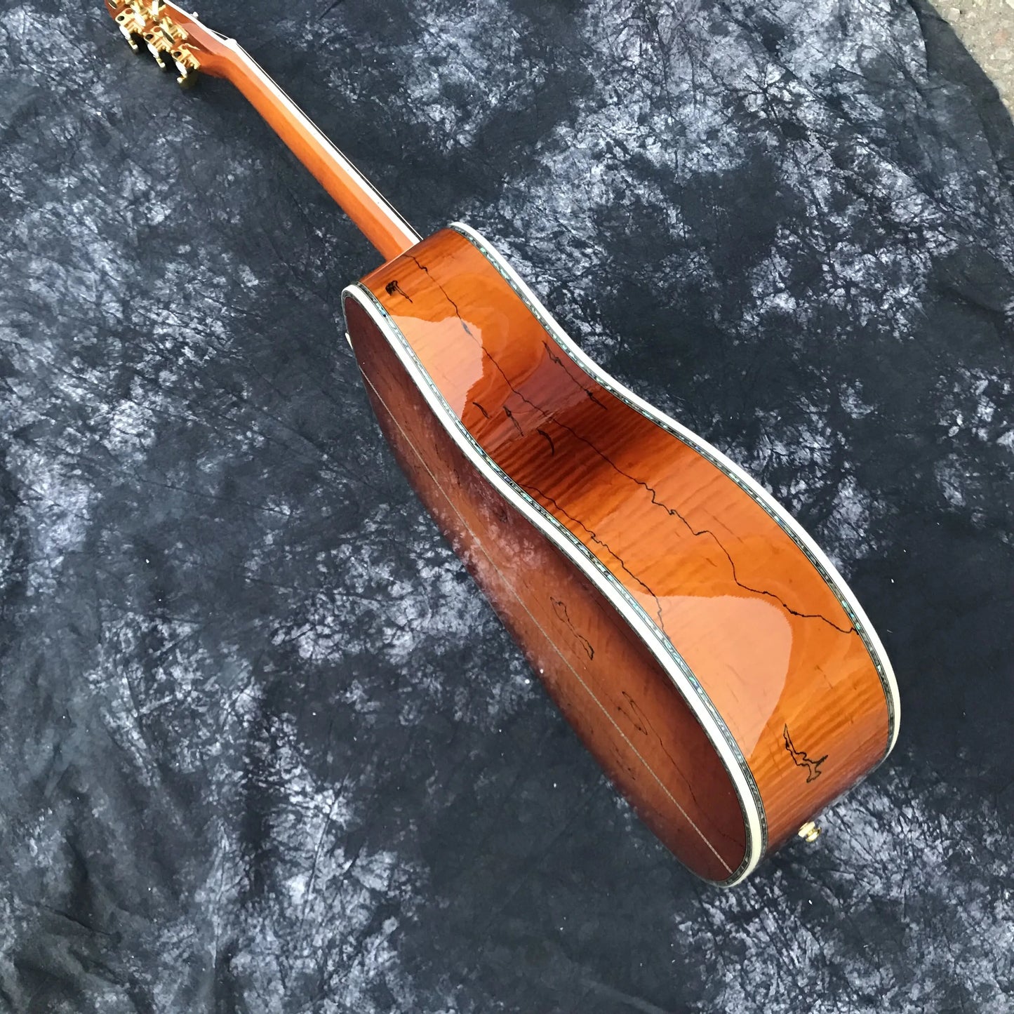 Custom 41 Inch D Type Maple Body Acoustic Guitar Abalone Inlays Ebony Fingerboard