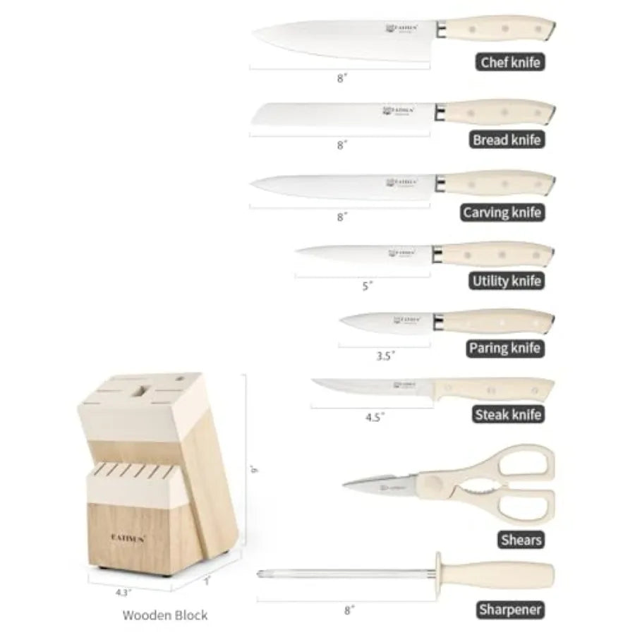 Kitchen Knife Set 14-Piece With Wooden Block