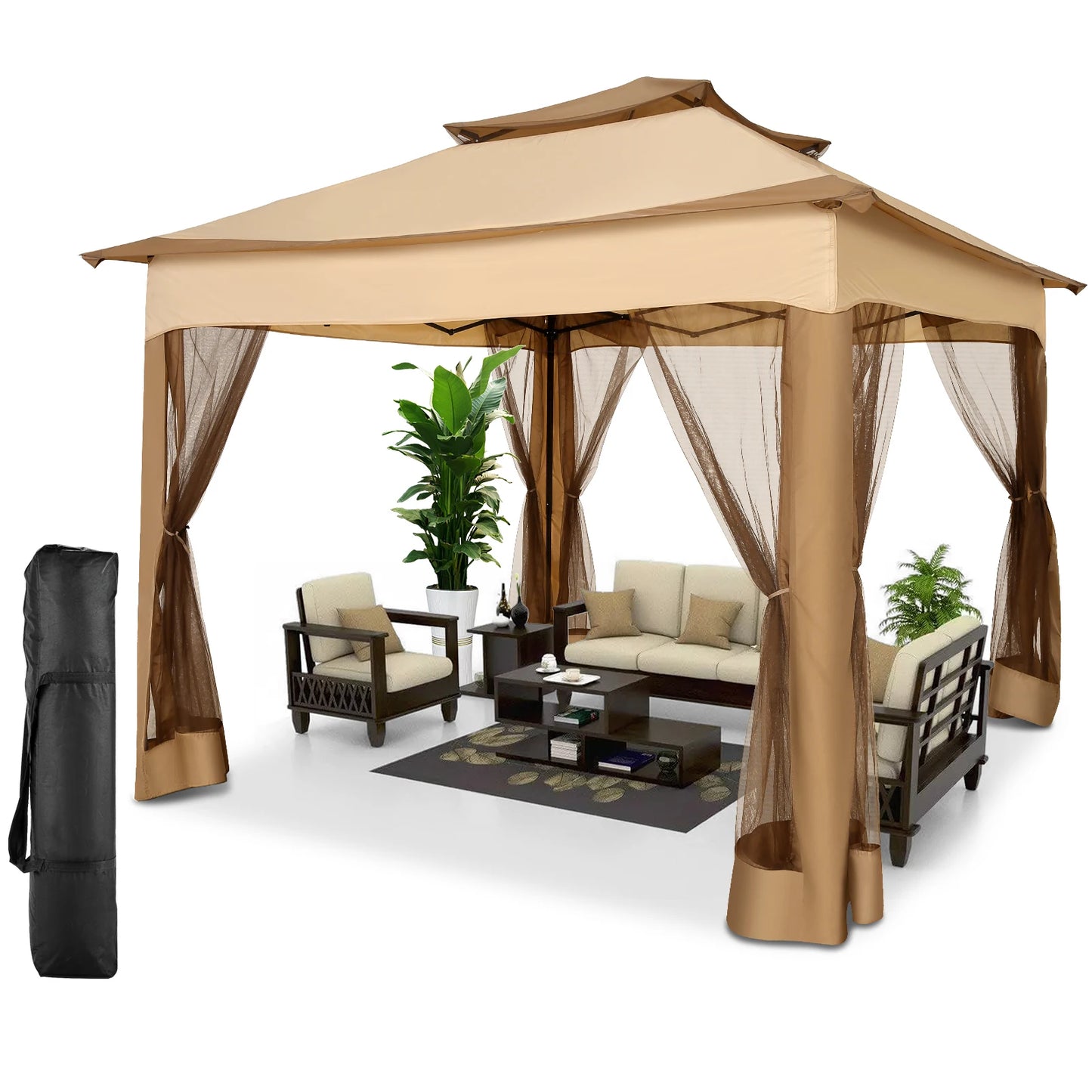 11x11 Pop Up Gazebo One-Push Canopy Tent