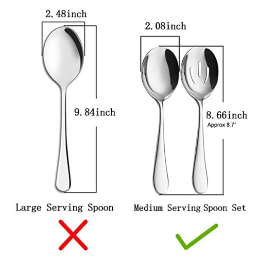 2 Pieces Stainless Steel Flatware Serving Set