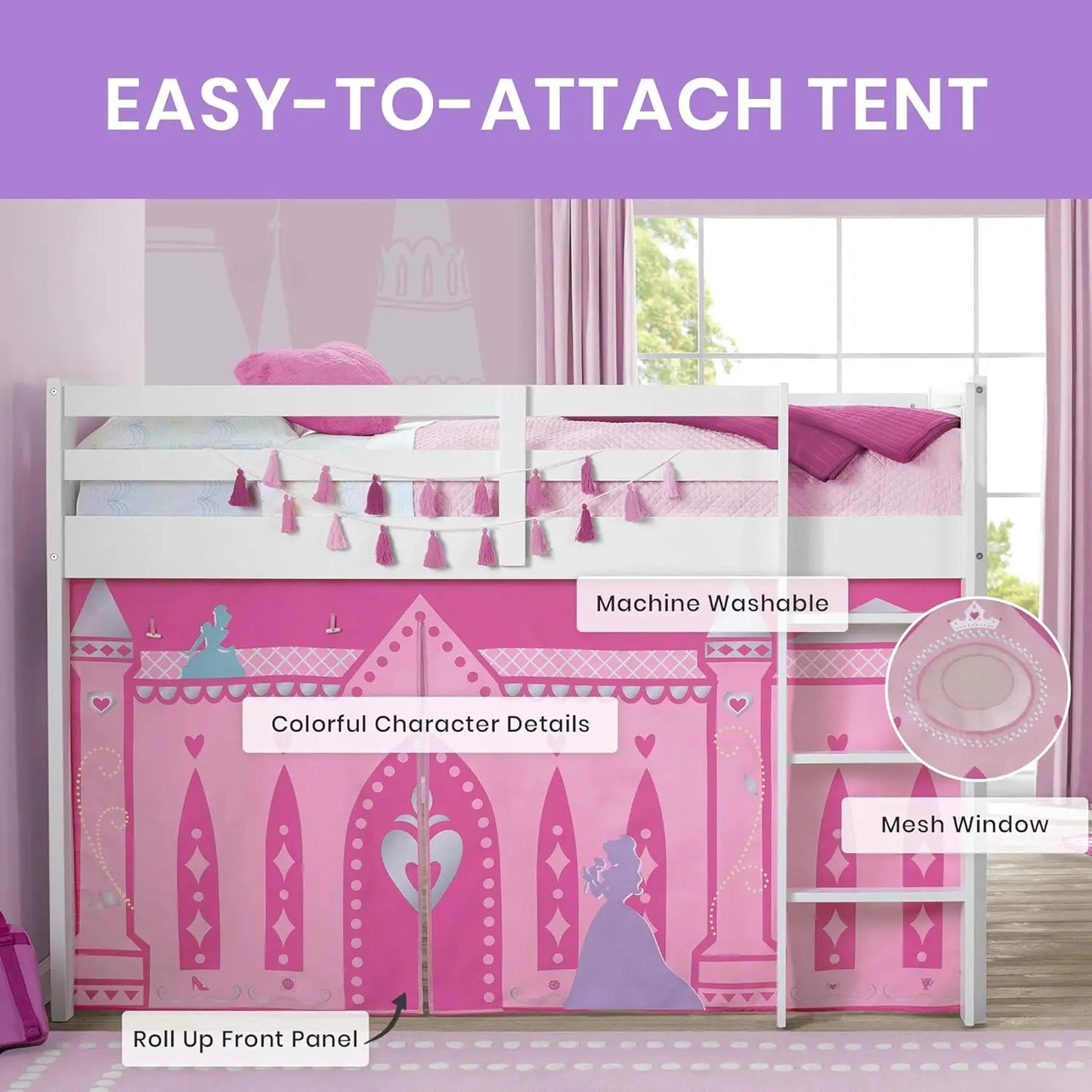 Princess Loft Bed Tent For Kids