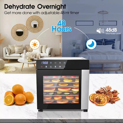 8-Tray Stainless Steel 600W Food Dehydrator