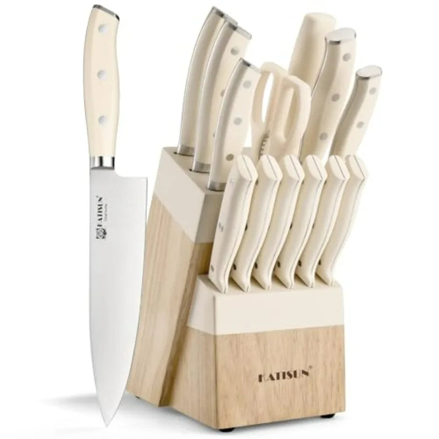 Kitchen Knife Set 14-Piece With Wooden Block