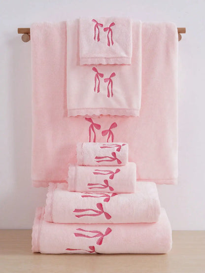 Purple Coral Fleece Towel Set
