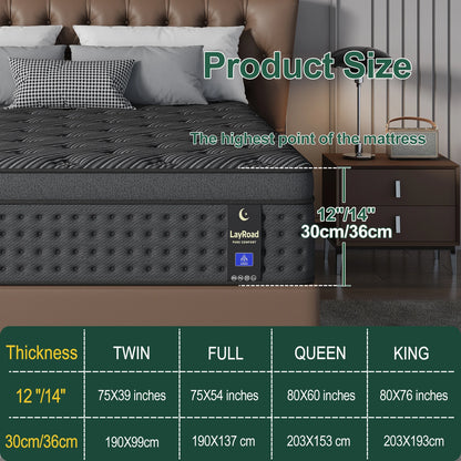 12"14" Mattress Hybrid Memory Foam