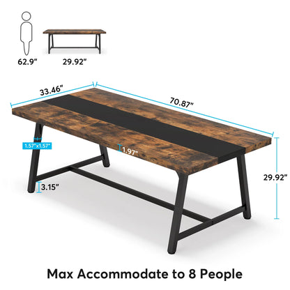 Wood Dining Table For 8 People, 70.87"