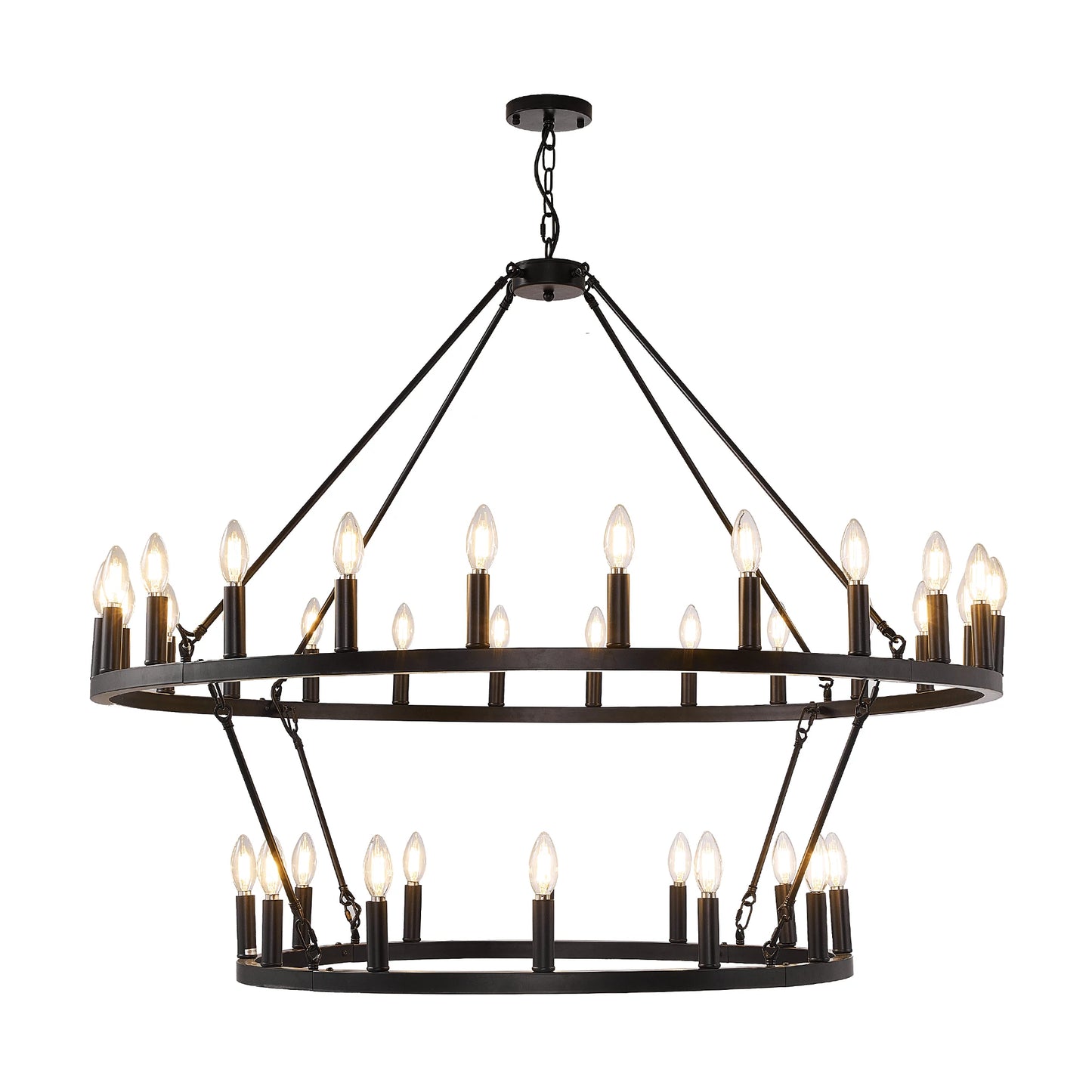 47'' Extra Large Wagon Wheel Chandelier