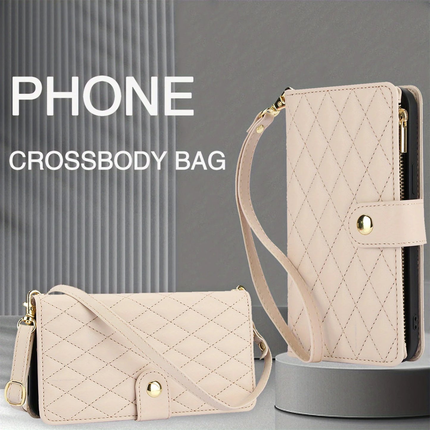 Crossbody PU Leather Wallet Flip Case For iPhone
