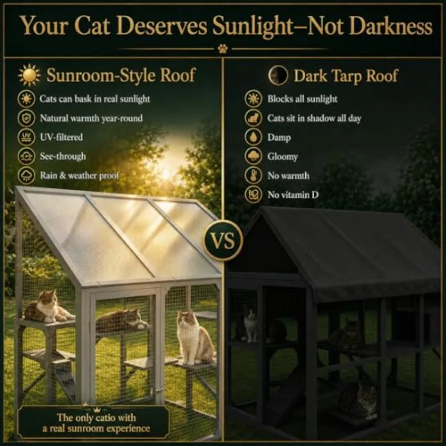 Large Walk-in Catio Outdoor Cat Enclosure 96"×74"×74"