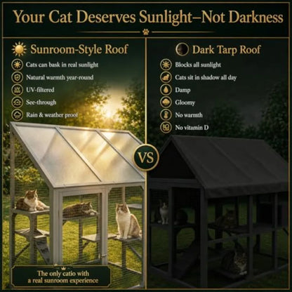 Large Walk-in Catio Outdoor Cat Enclosure 96"×74"×74"
