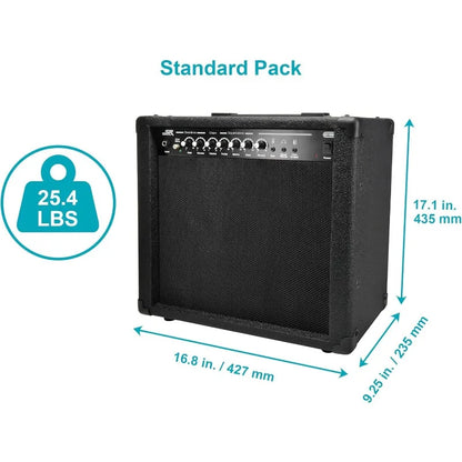 Monoprice 1x10 Guitar Combo Amplifier - Black, 40-Watt, Spring Reverb, 10-Inch 4-Ohm Speaker, High & Low Inputs,Headphone Output