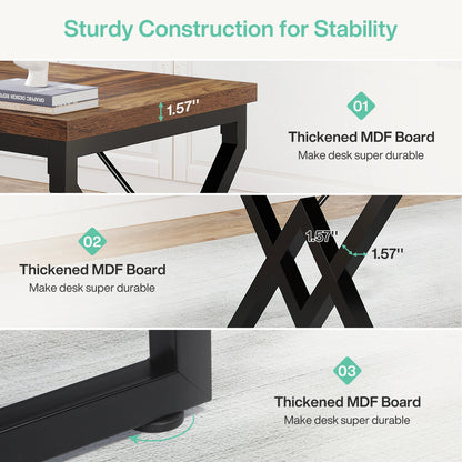 63" Large Industrial Executive Desk