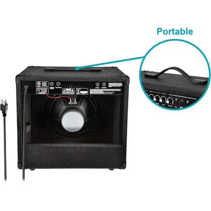 Monoprice 1x10 Guitar Combo Amplifier - Black, 40-Watt, Spring Reverb, 10-Inch 4-Ohm Speaker, High & Low Inputs,Headphone Output