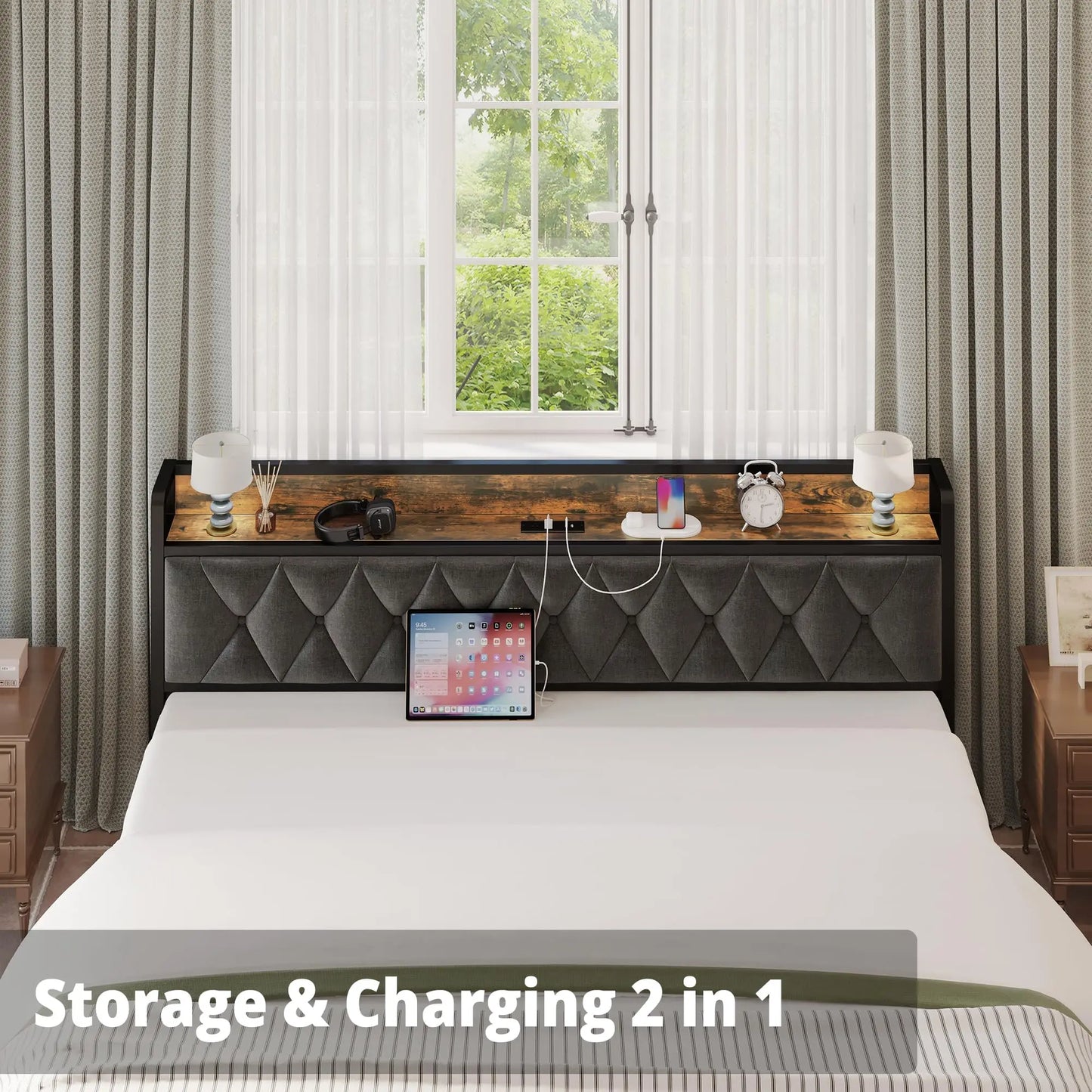 Bed Frames Storage Headboard