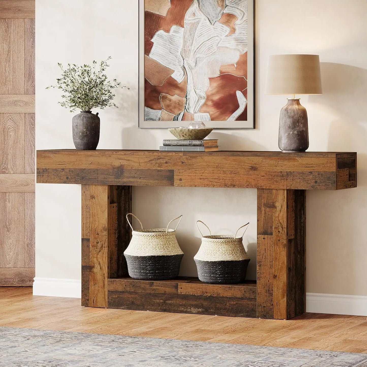 63" Console Table, Farmhouse Entryway Table