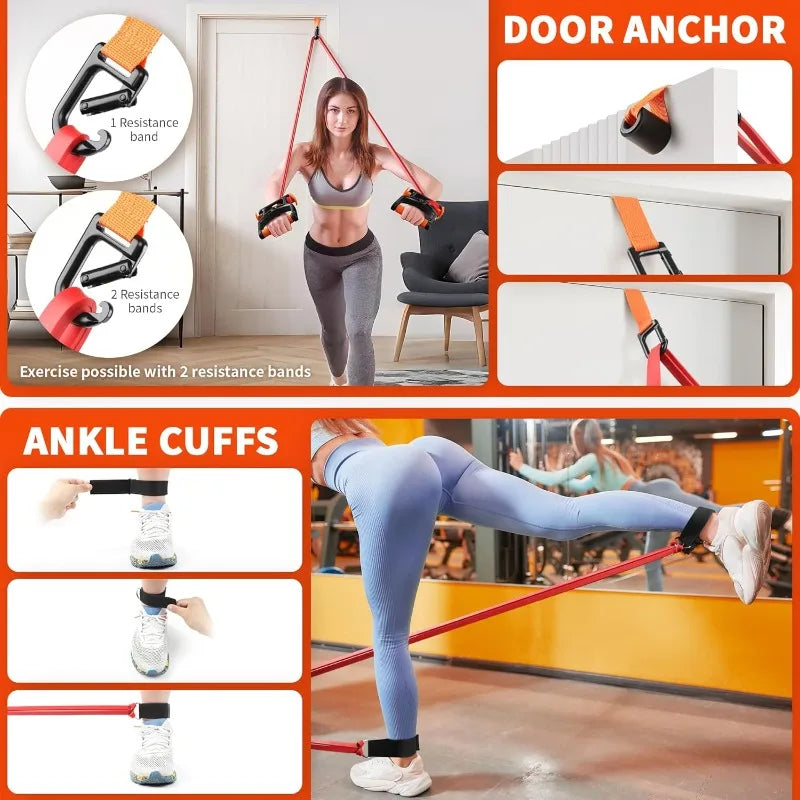 4-Level Resistance Bands Set  With Handles