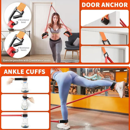 4-Level Resistance Bands Set  With Handles