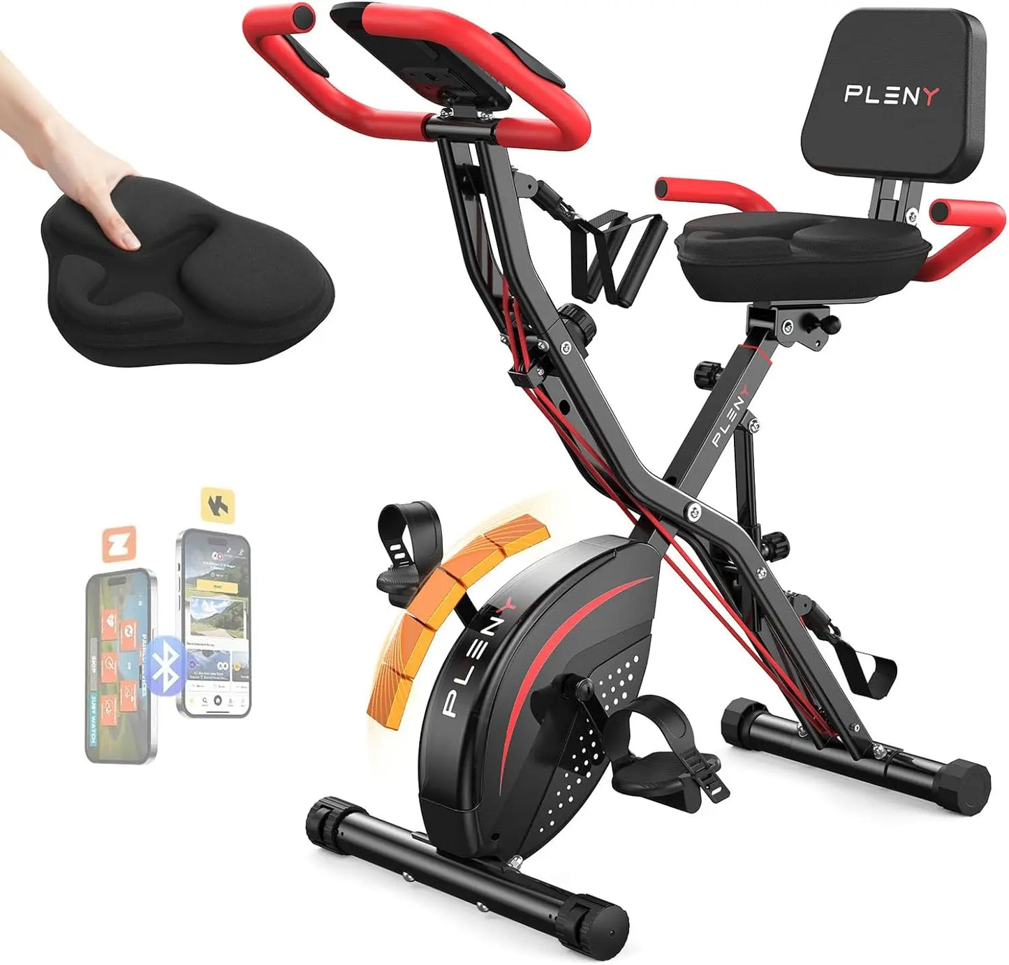 Pleny Folding Exercise Bike, 5 IN 1 Stationary Bike