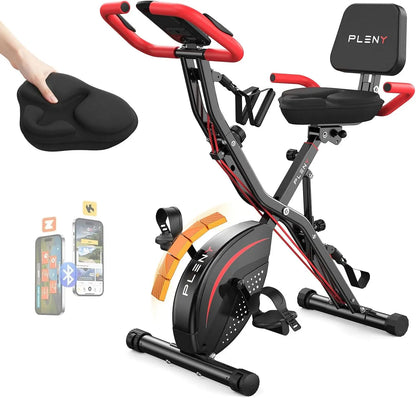 Pleny Folding Exercise Bike, 5 IN 1 Stationary Bike