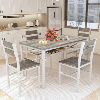 4-person Wood  Dining Table Set