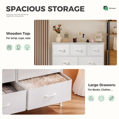 Wardrobe With 5/7/10 White Lover Fabric Drawers