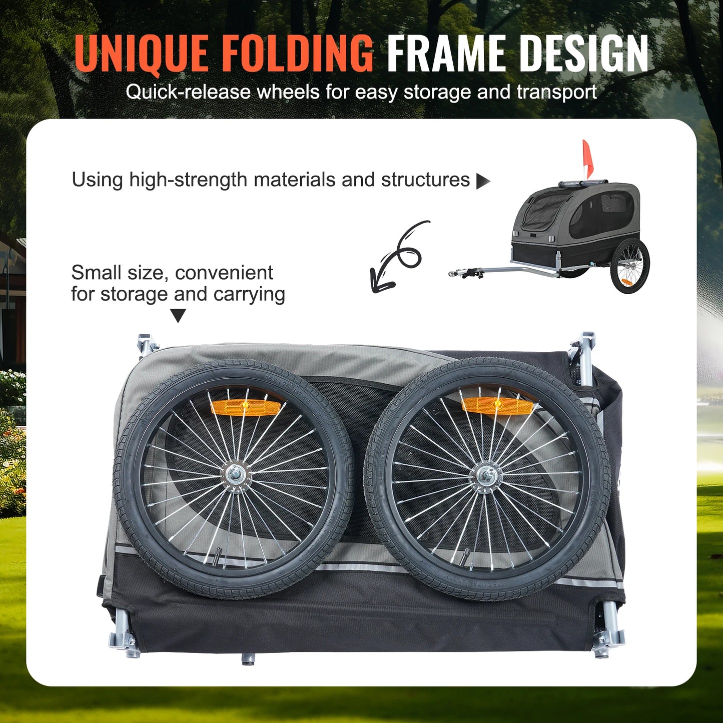 Dog Bicycle Carrier with Wheels