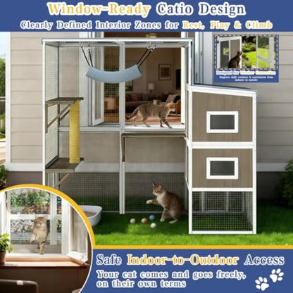 Large Cat Enclosure 4 Level Platforms