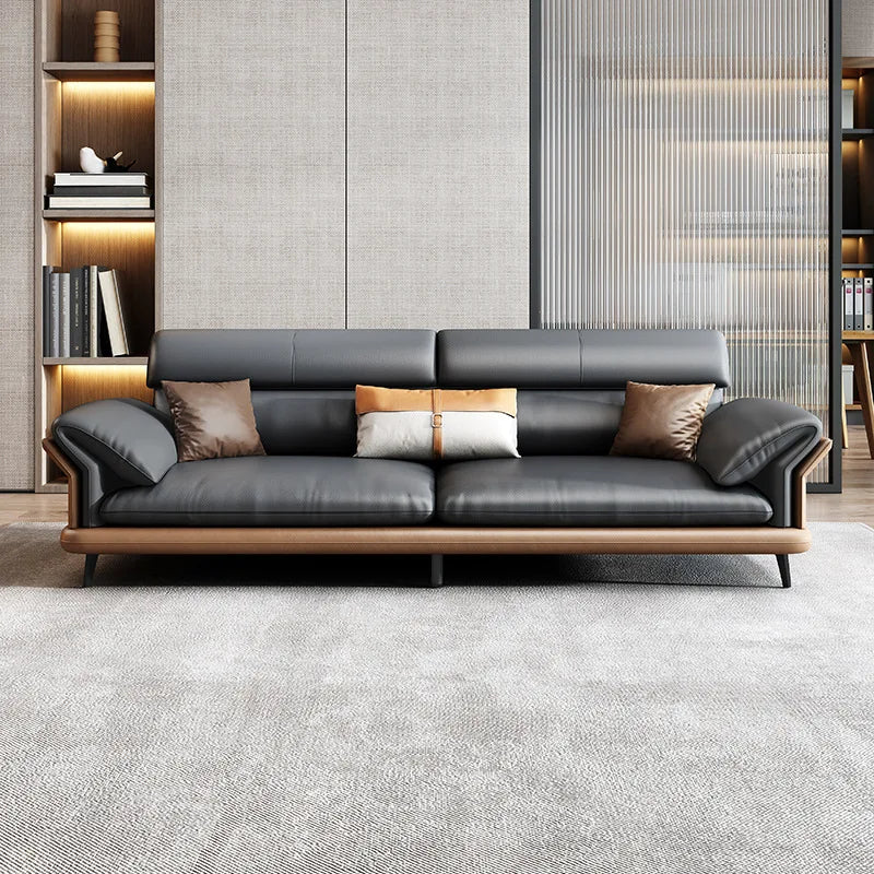 Sofa Leather Coffee Table Combination Set
