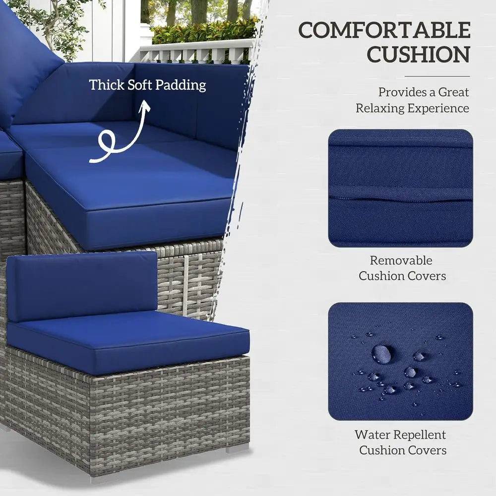 7-Piece Outdoor Wicker Sofa Set
