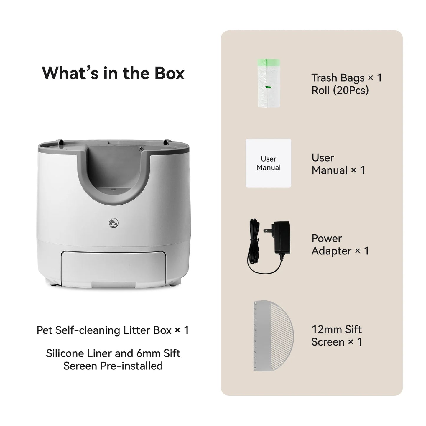 Automatic Smart Cat Litter Box, Self-Cleaning Tray